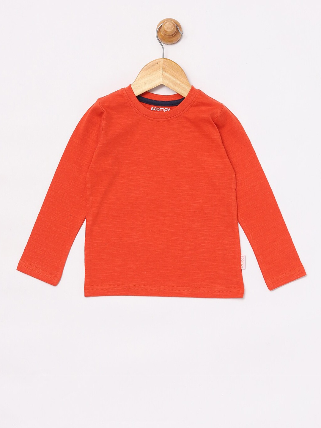

SCAMPY Boys Orange Solid Round Neck T-shirt