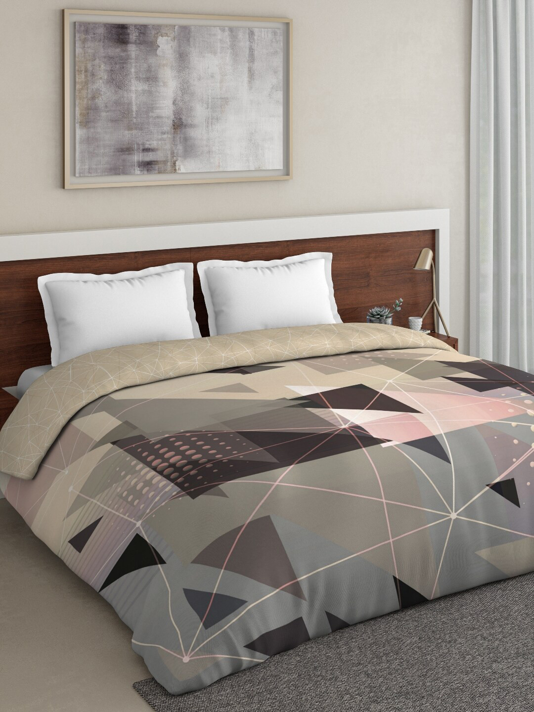 

DDecor Brown Printed Double Bed Cover