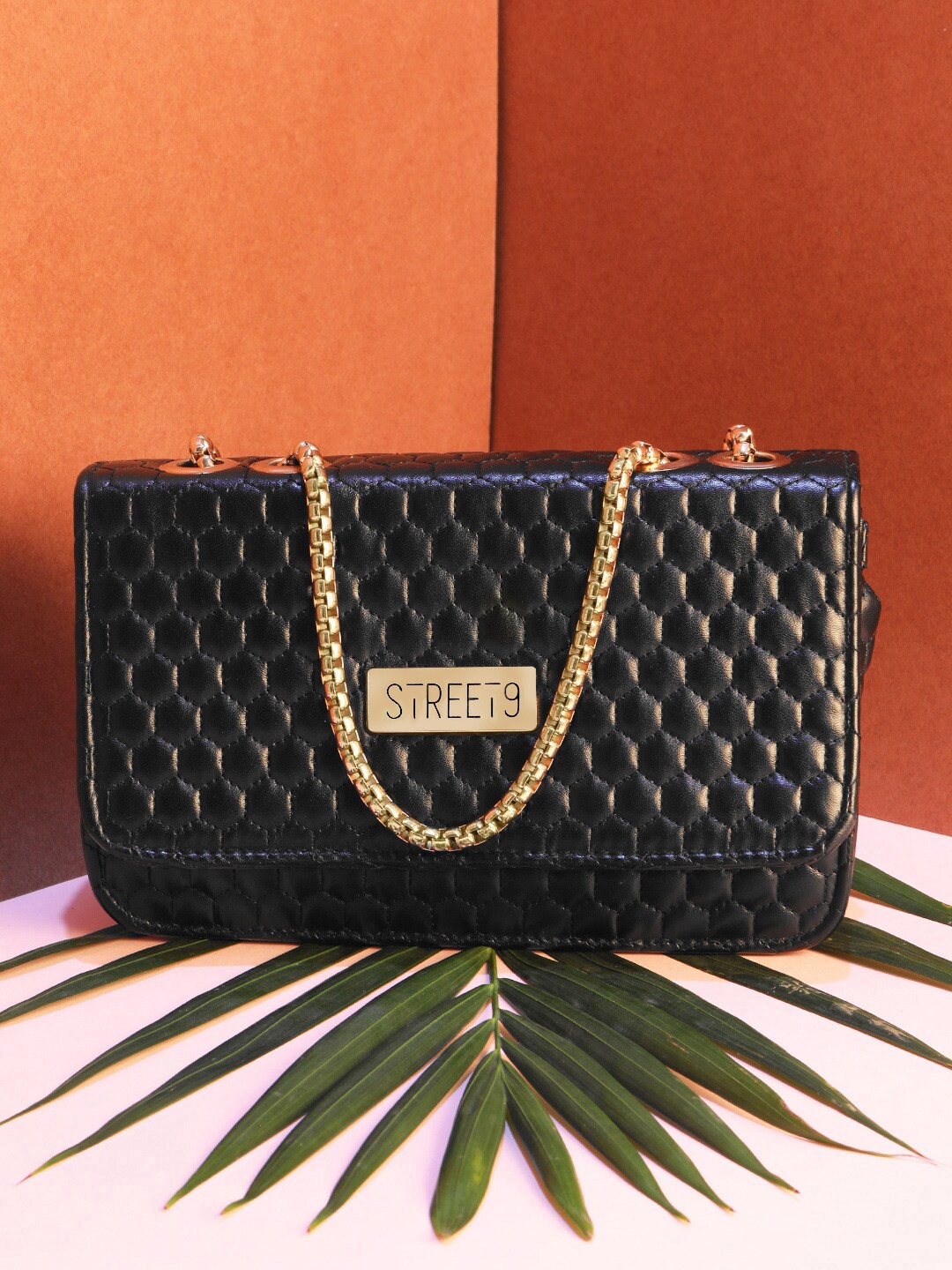 

STREET 9 Black Solid Purse Clutch