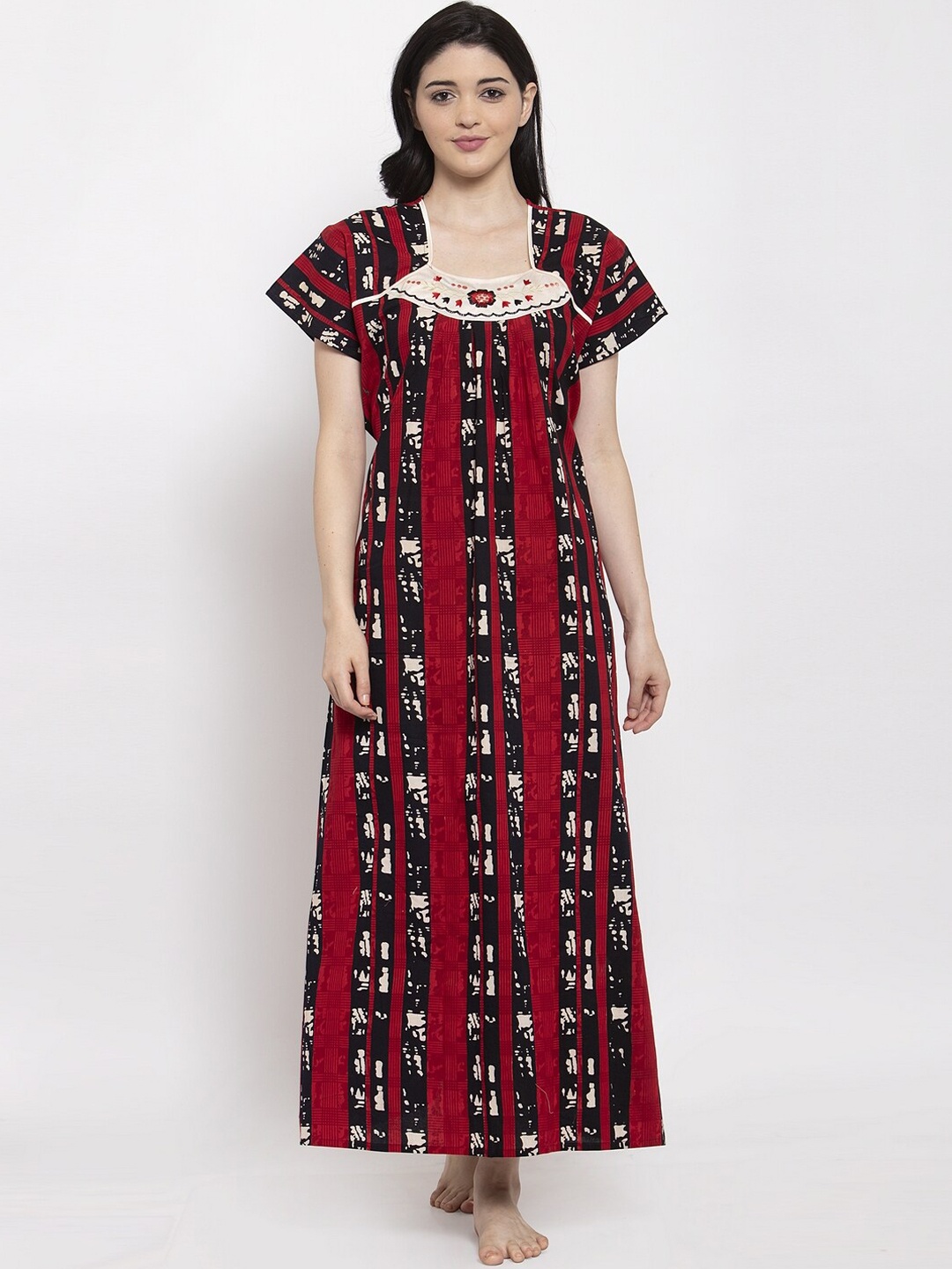 

Secret Wish Red Printed Nightdress