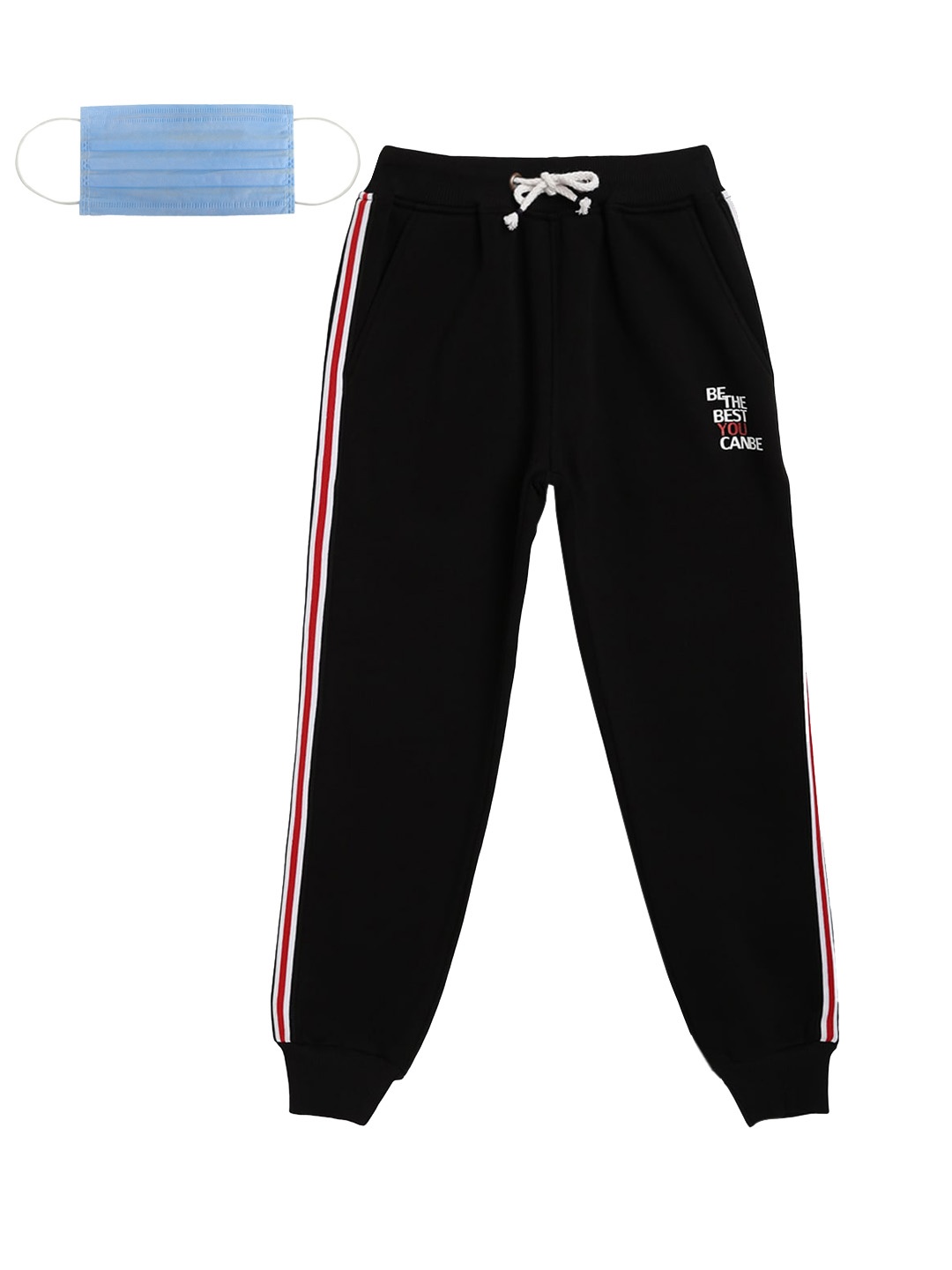

Lil Tomatoes Boys Black Solid Straight-Fit Joggers