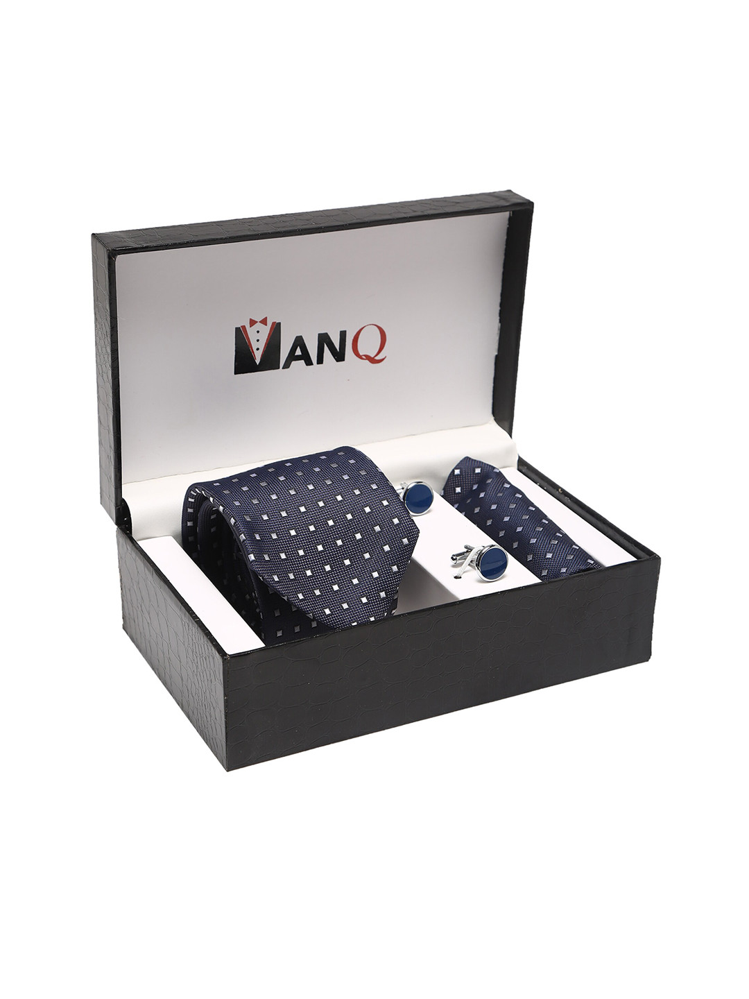 

MANQ Men Blue & White Printed Accessory Gift Set