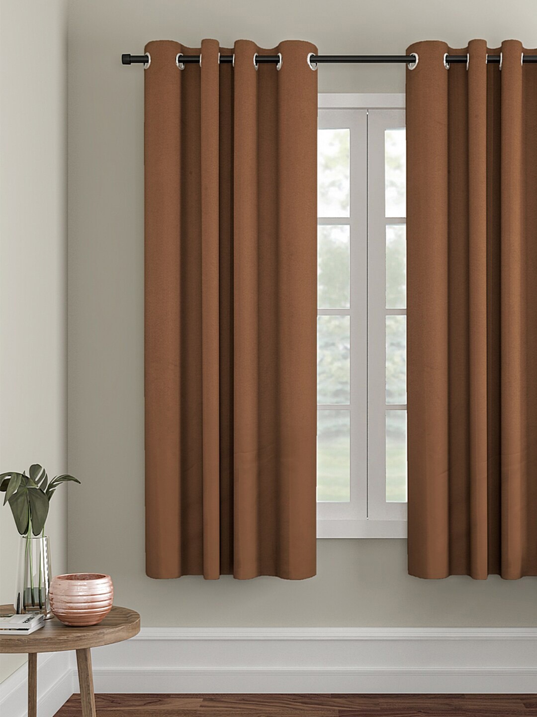 

eyda Brown Single Room Darkening Window Curtain