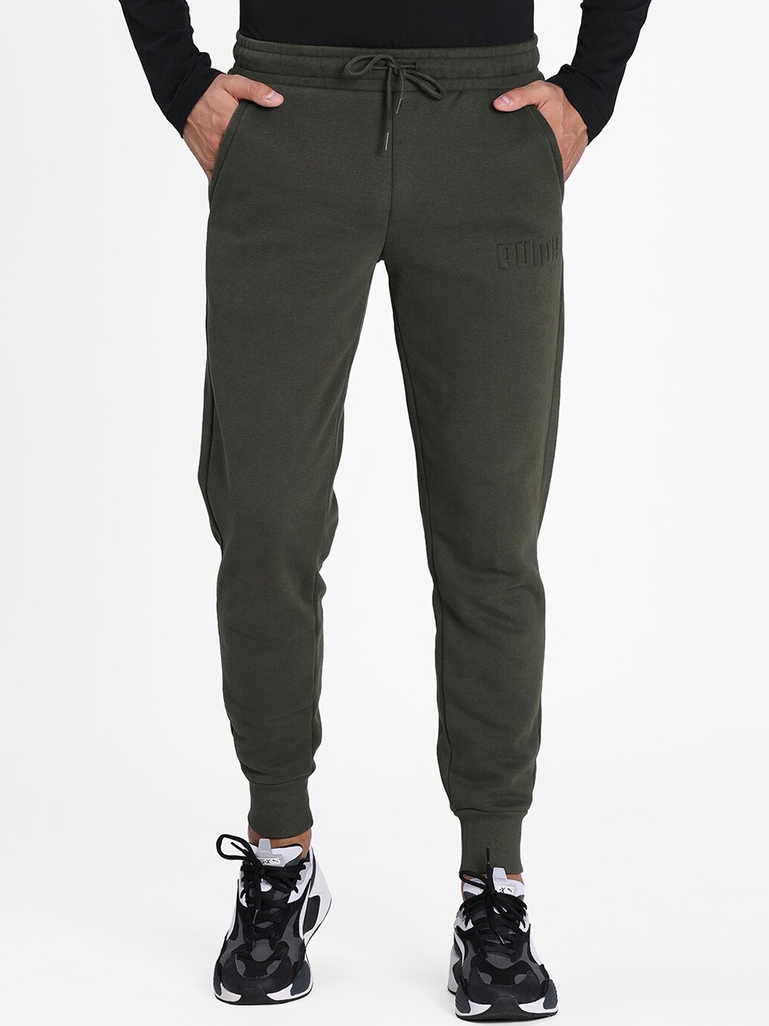 

Puma Men Olive-Green Solid Modern Basics Pants