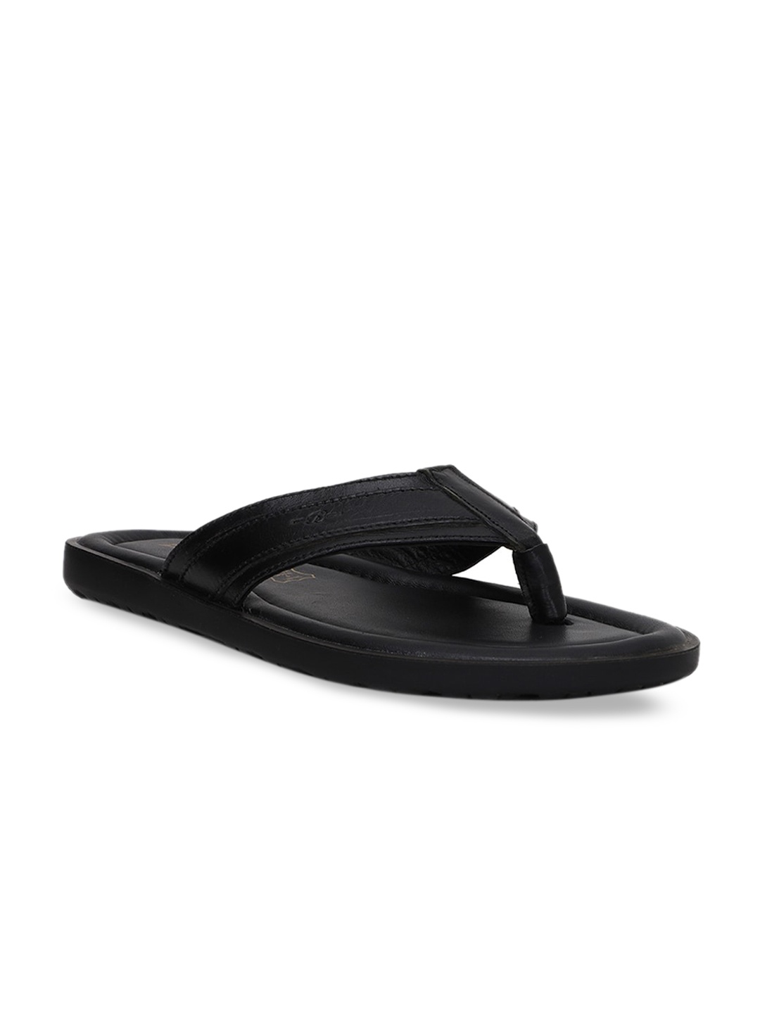 

Bata Men Black Leather Comfort Sandals