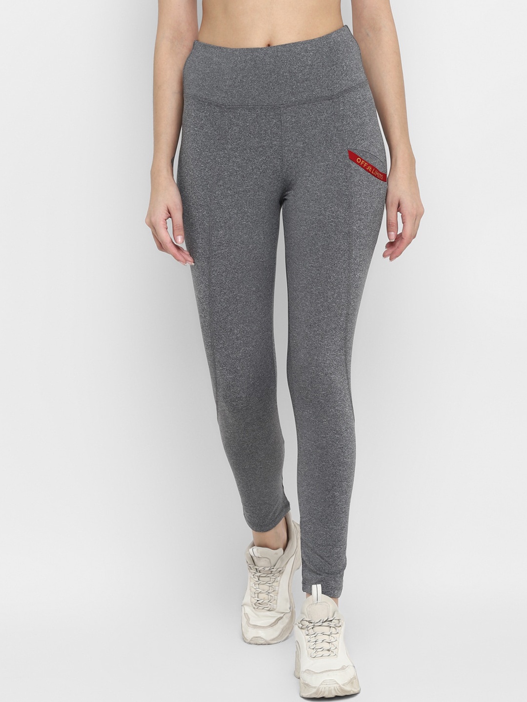 

OFF LIMITS Women Grey Solid Tights, Black