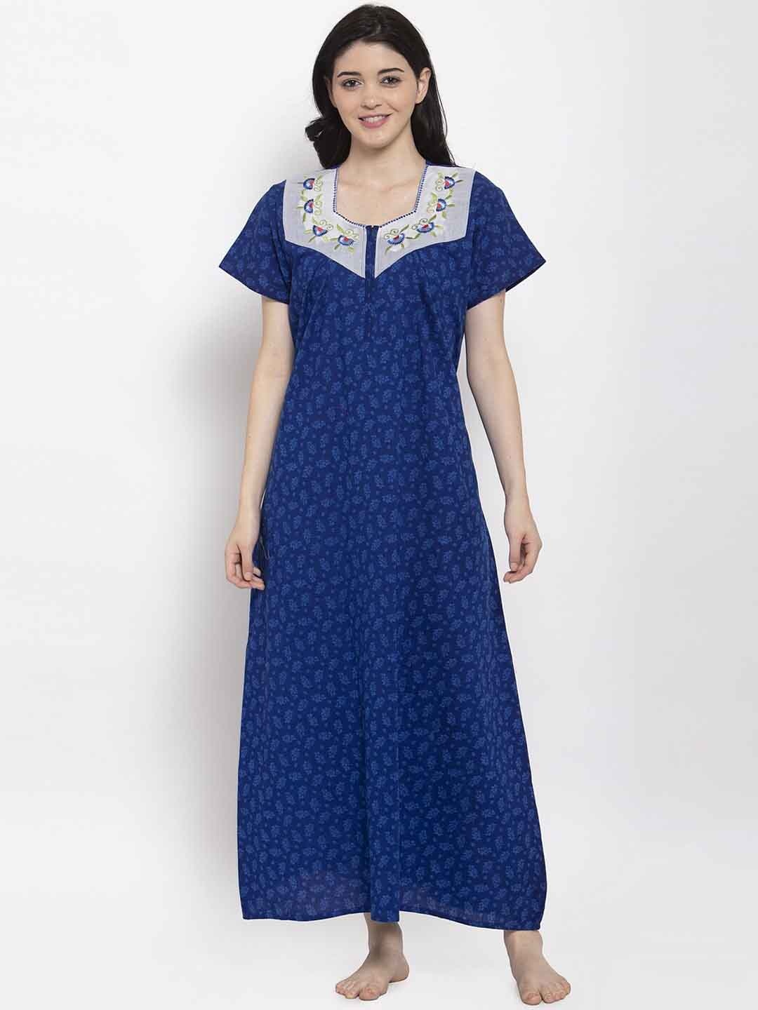 

Secret Wish Blue Printed Nightdress