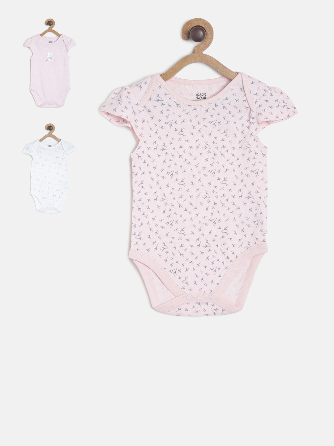 

MINI KLUB Newborn Girls Pack Of 3 Bodysuits, Multi