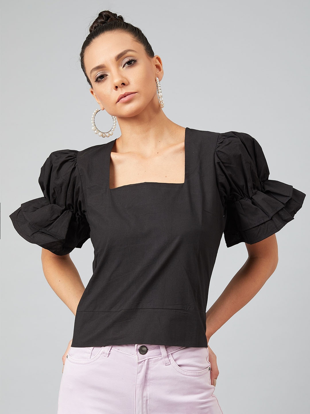 Athena Women Black Solid Top