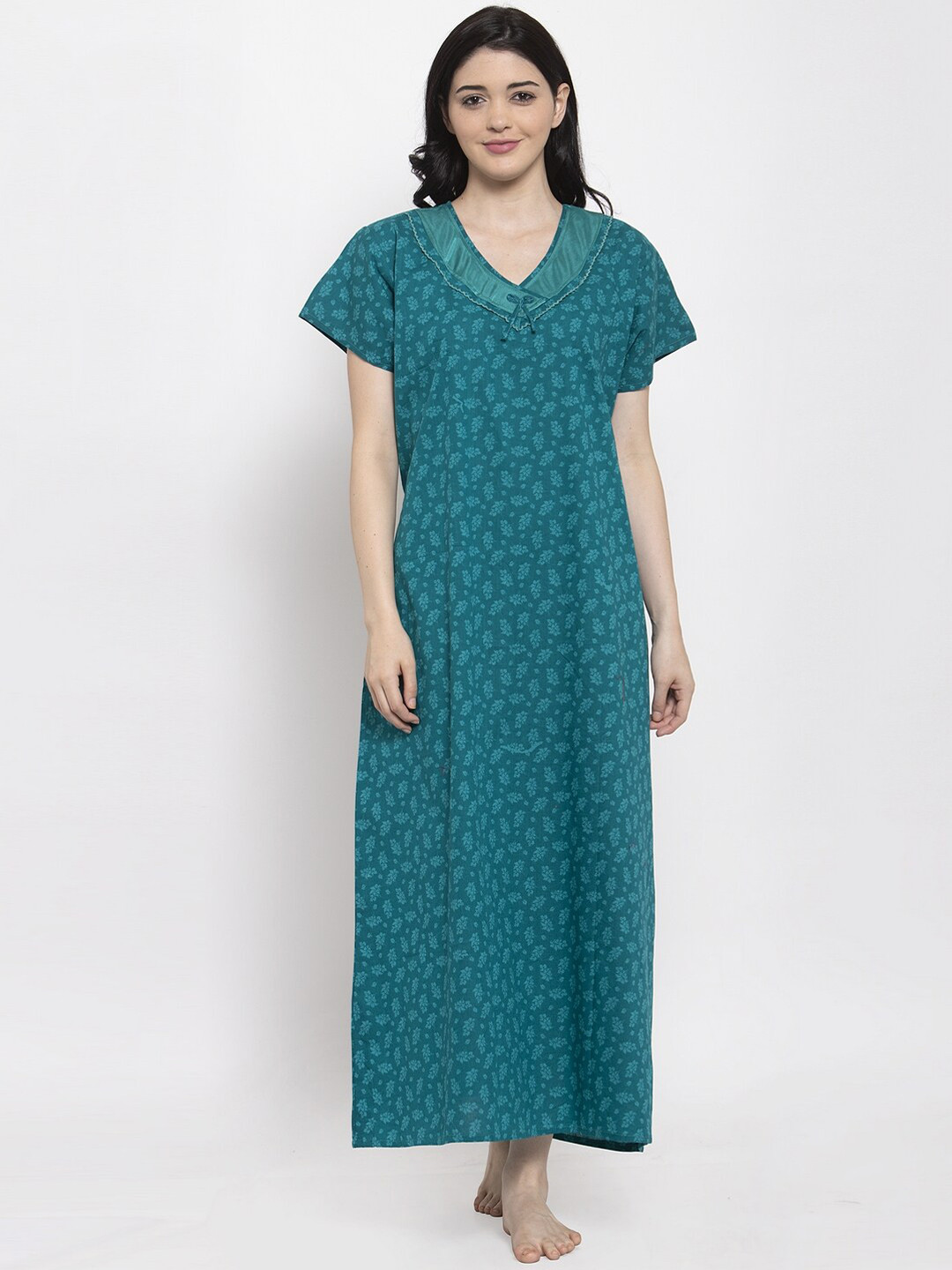 

Secret Wish Turquoise Blue Printed Nightdress