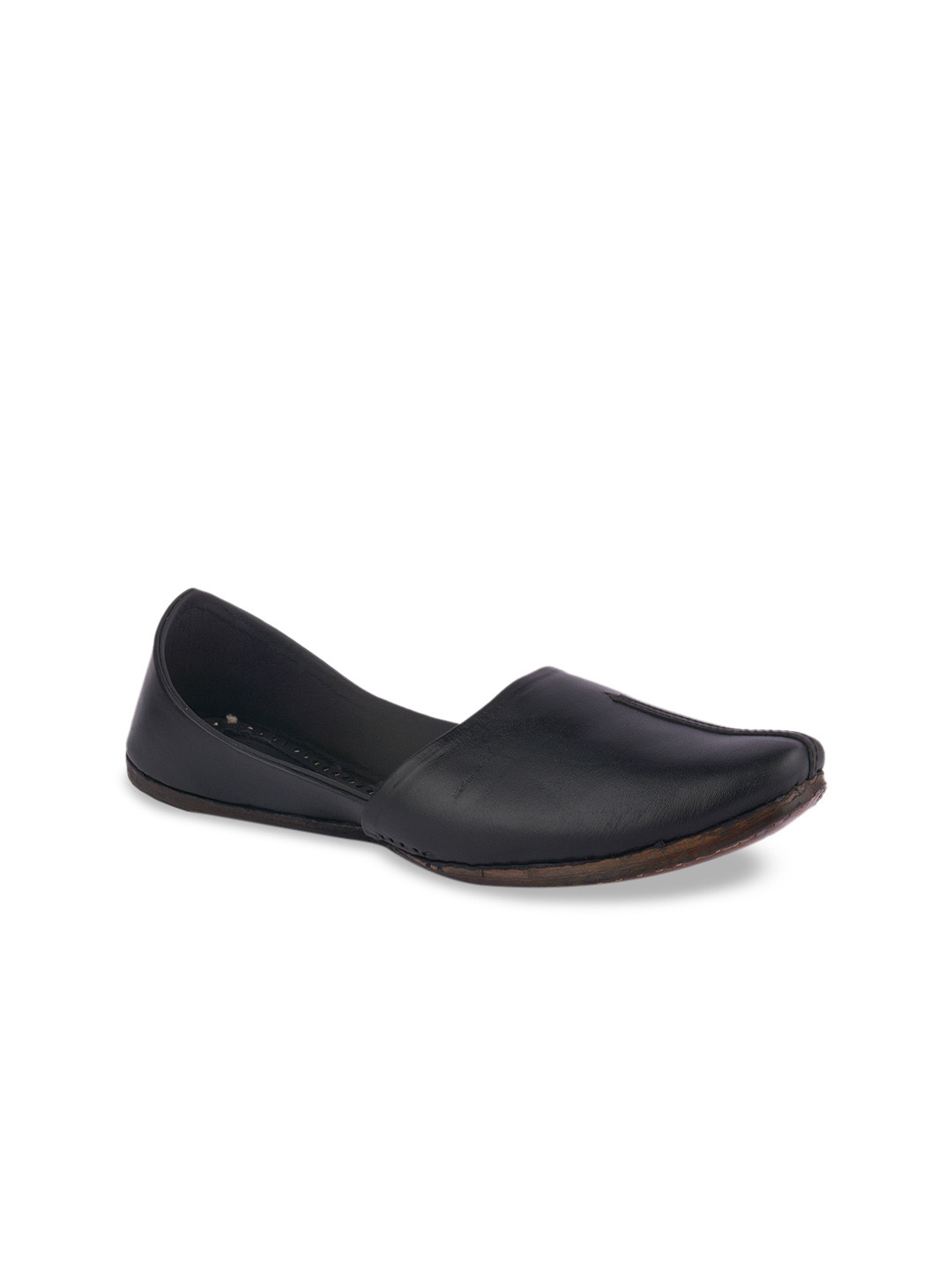 

DESI COLOUR Men Black Leather Mojaris