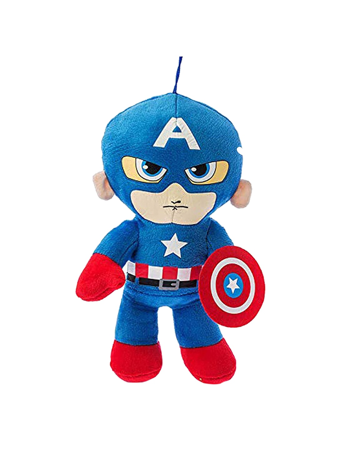

Dimpy Stuff Unisex Kids Blue & Red Superhero Standing Captain America Stuffed Soft Plush Big Toy