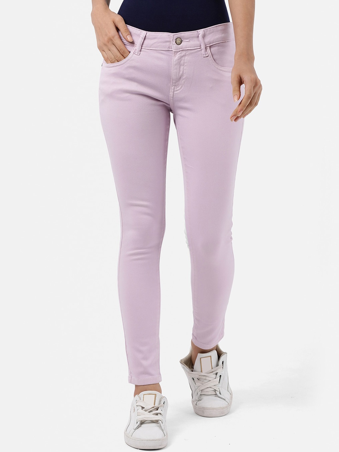 

Llak Jeans Women Pink Skinny Fit Low-Rise Clean Look Jeans