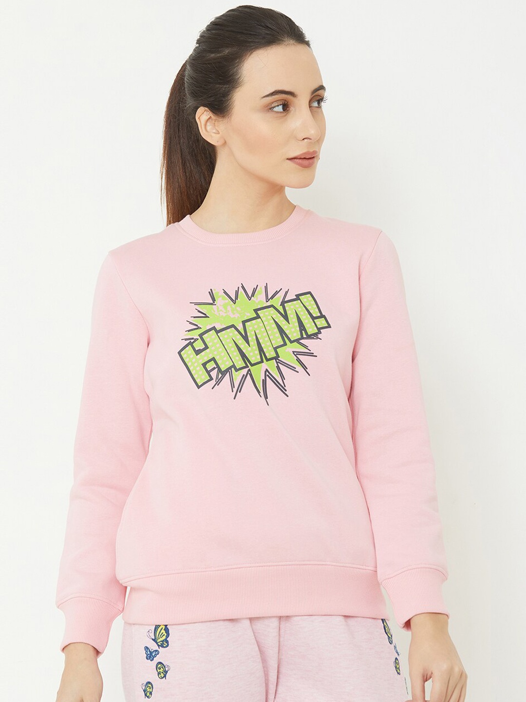 

Sweet Dreams Women Pink Printed Sweatshirt