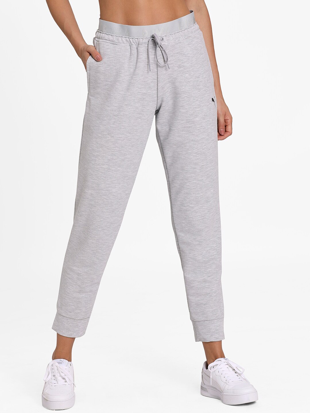 

Puma Women Grey Solid Modern Sports dryCELL Cropped Joggers