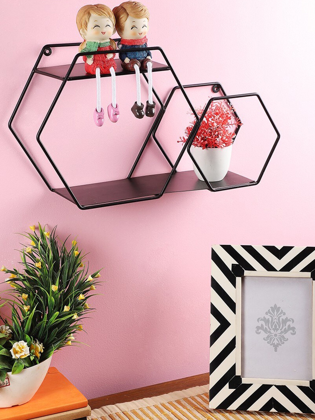 

Home Sparkle Black Metal Basic Wall Shelf