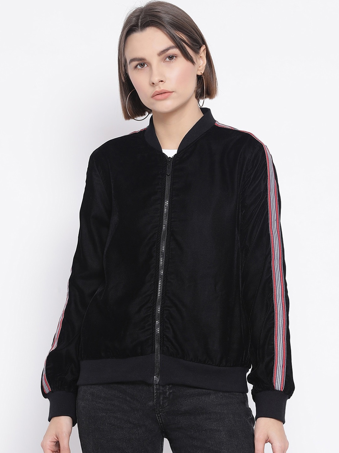 

Oxolloxo Women Black Solid Bomber