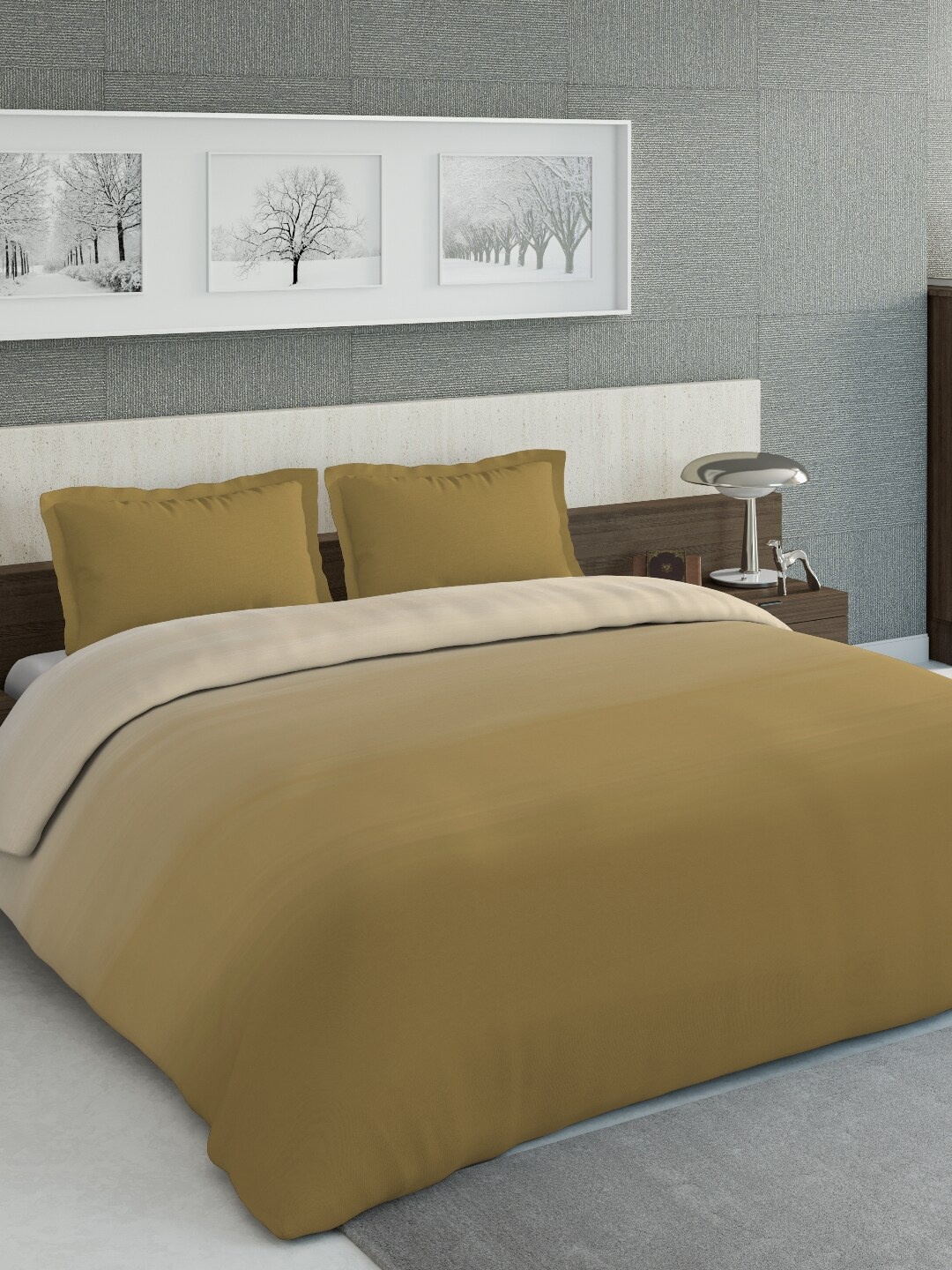 

DDecor Beige & Brown Ombre Dyed Bedding Set