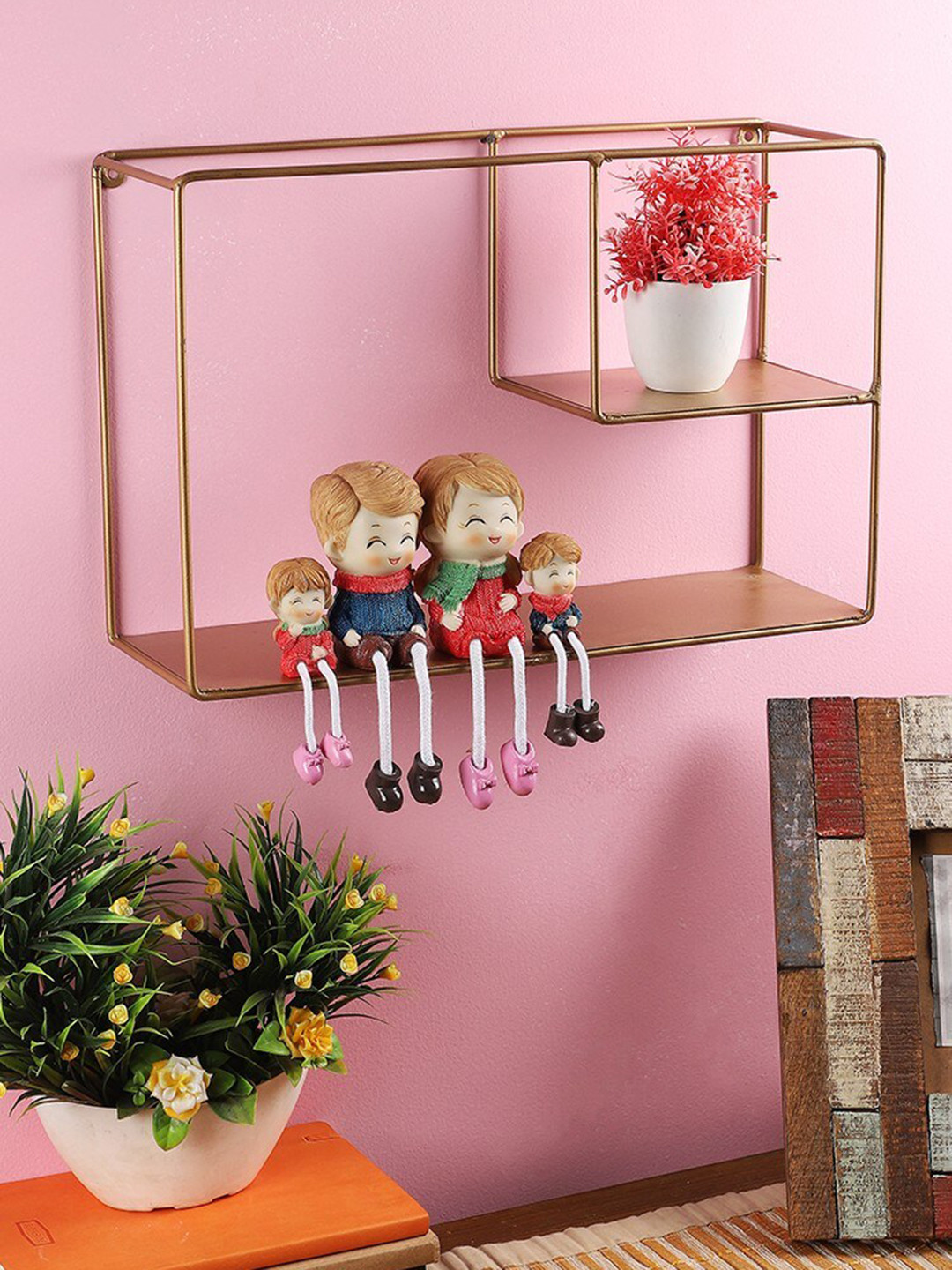 

Home Sparkle Gold-Toned Metal Basic Wall Shelf