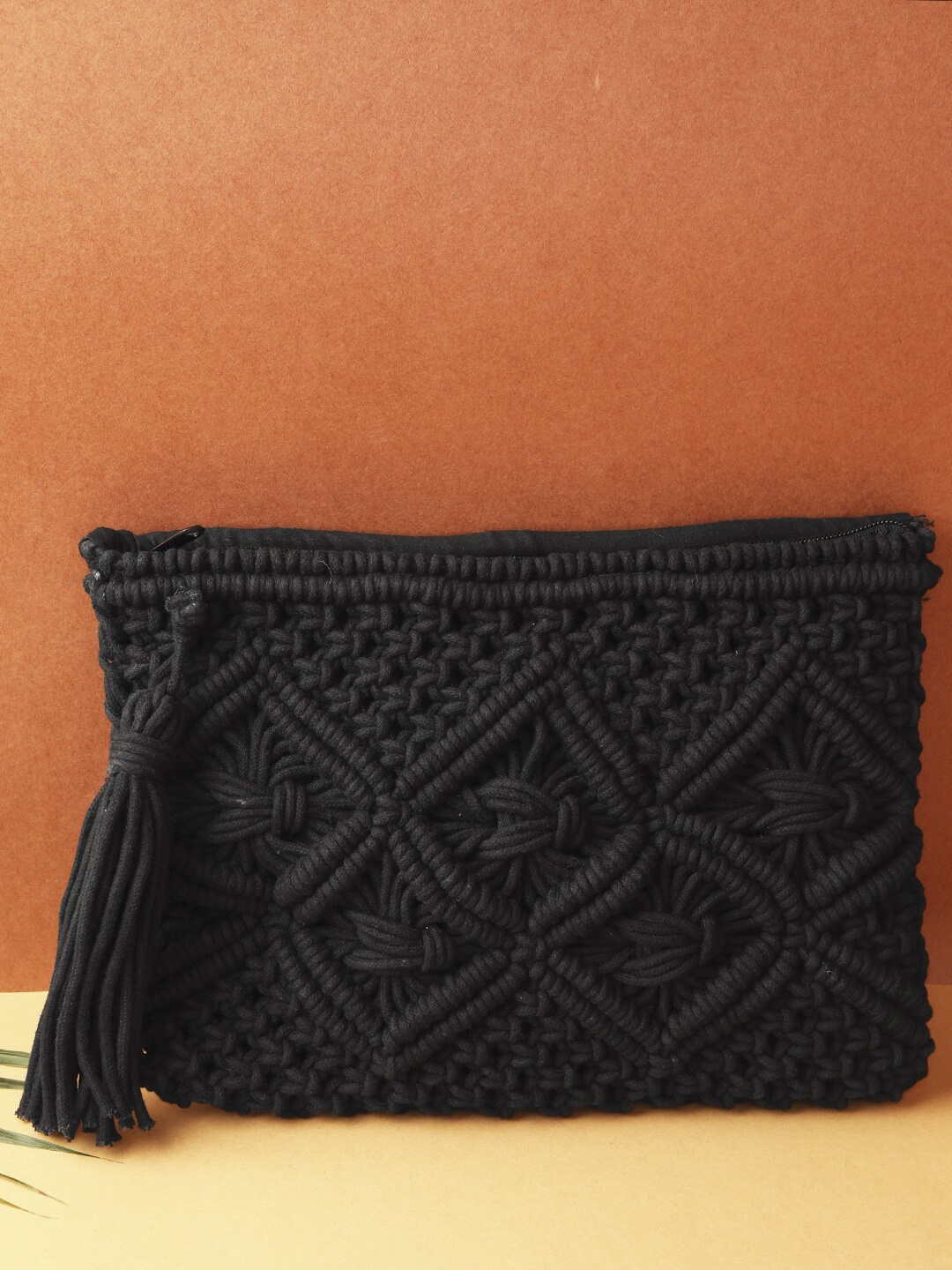

STREET 9 Black Embroidered Purse Clutch