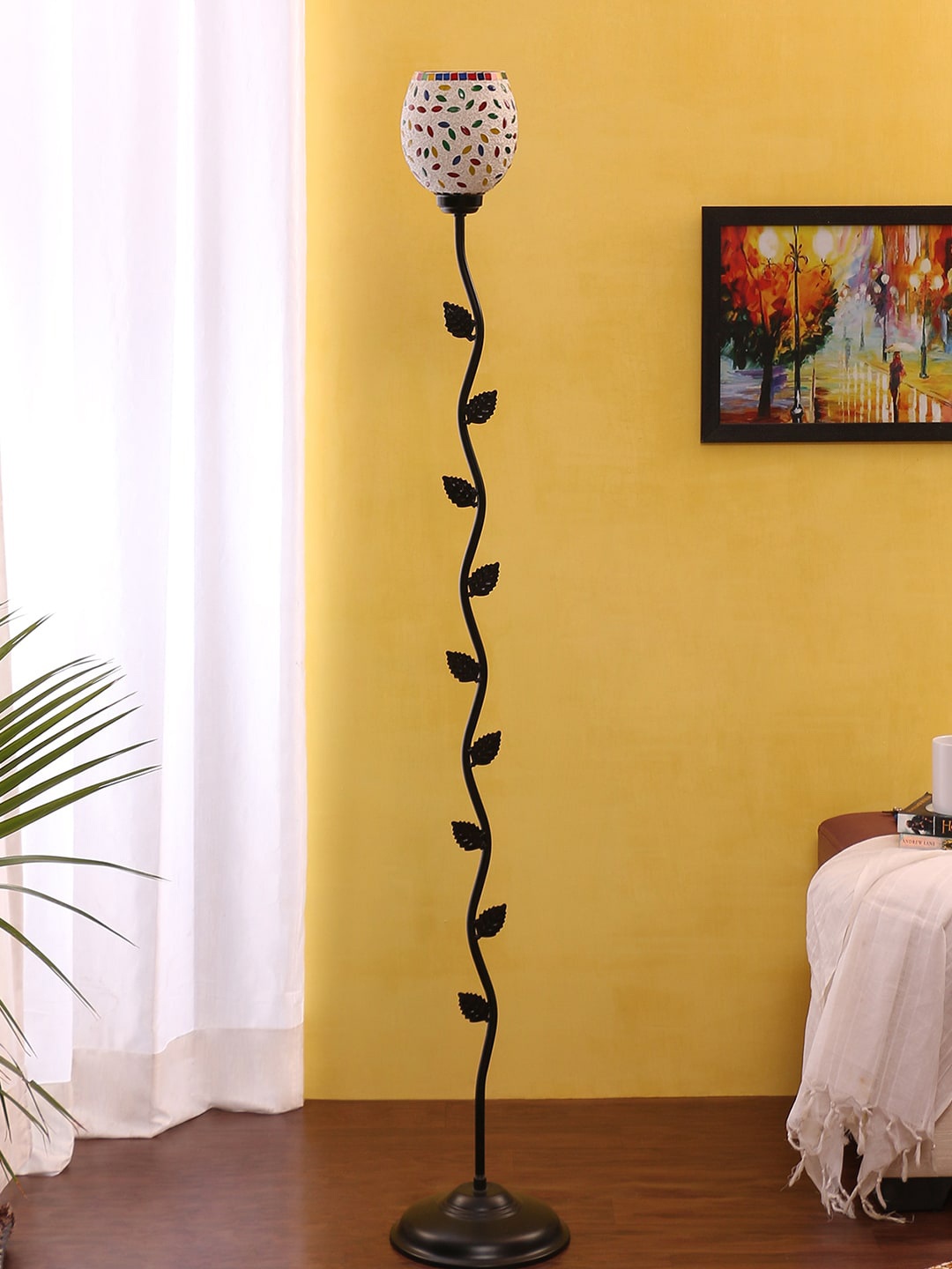 

Devansh White & Black Printed Glass Novelty Lamp