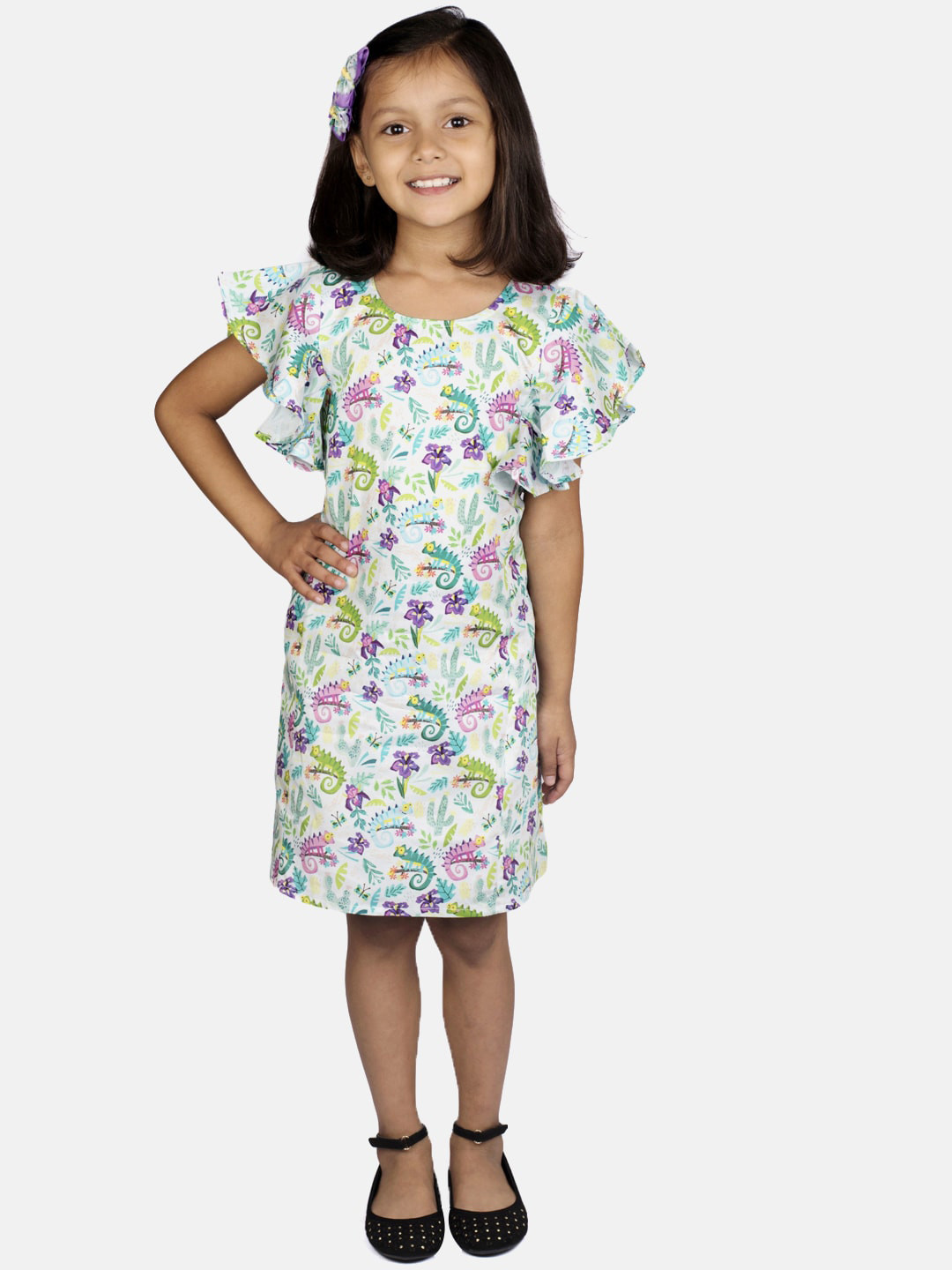 

RIBBON CANDY Girls Multicoloured Printed A-Line Dress, Multi