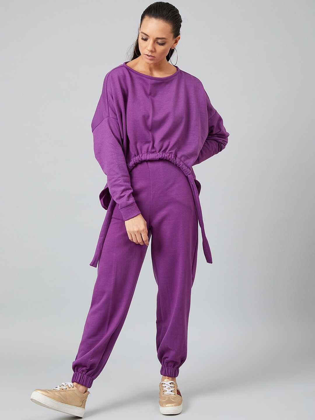 

Athena Women Purple Solid Shirt with Joggers