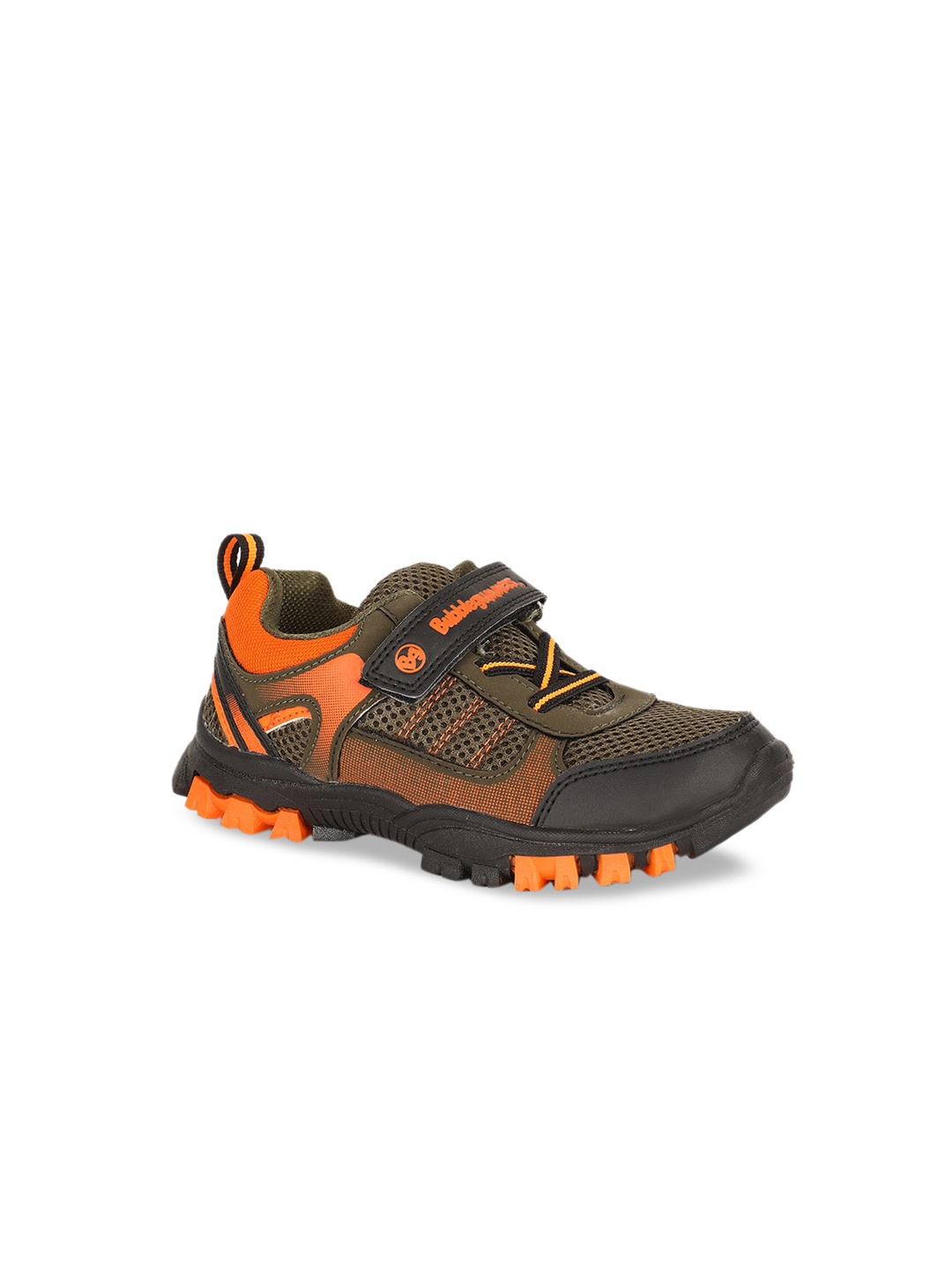 

Bubblegummers Boys Olive Green & Orange Colourblocked Sneakers