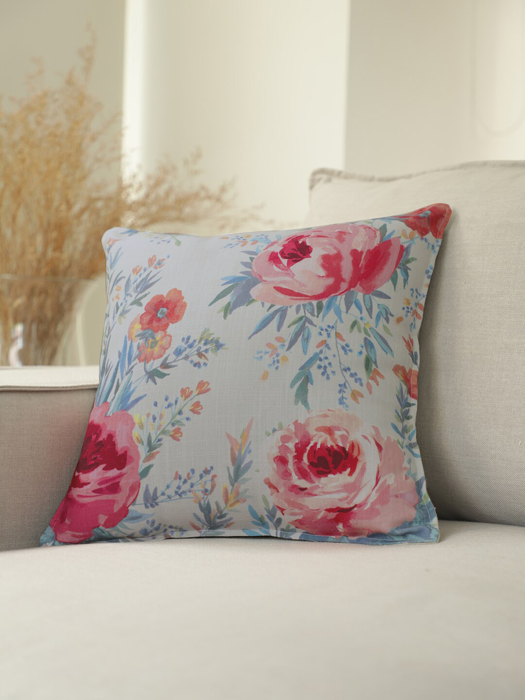 

BLUE BOAT Multicoloured Set of Single Floral Square Cushion Covers, Multi