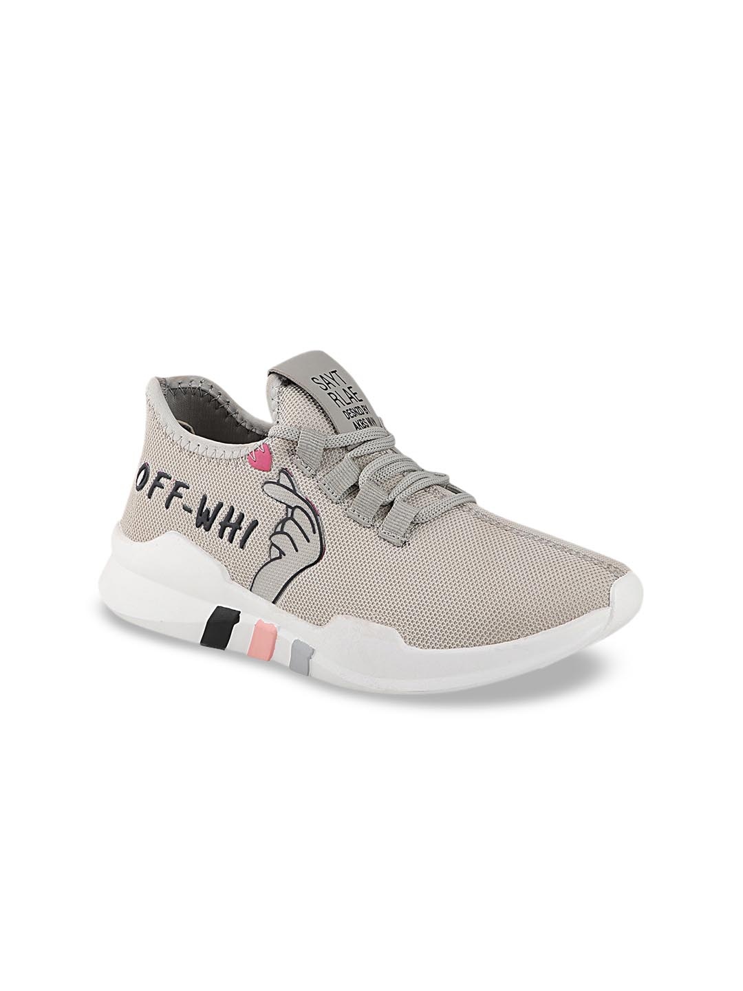 Shoetopia Women Grey Printed Sneakers