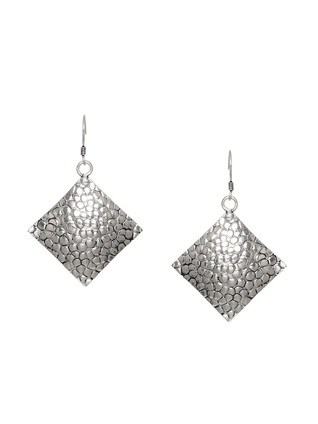 

INDYA Silver-Plated Square Drop Earrings