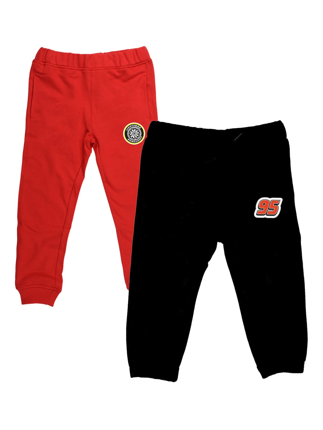 

YK Disney Boys Pack Of 2 Solid Slim-Fit Joggers, Red