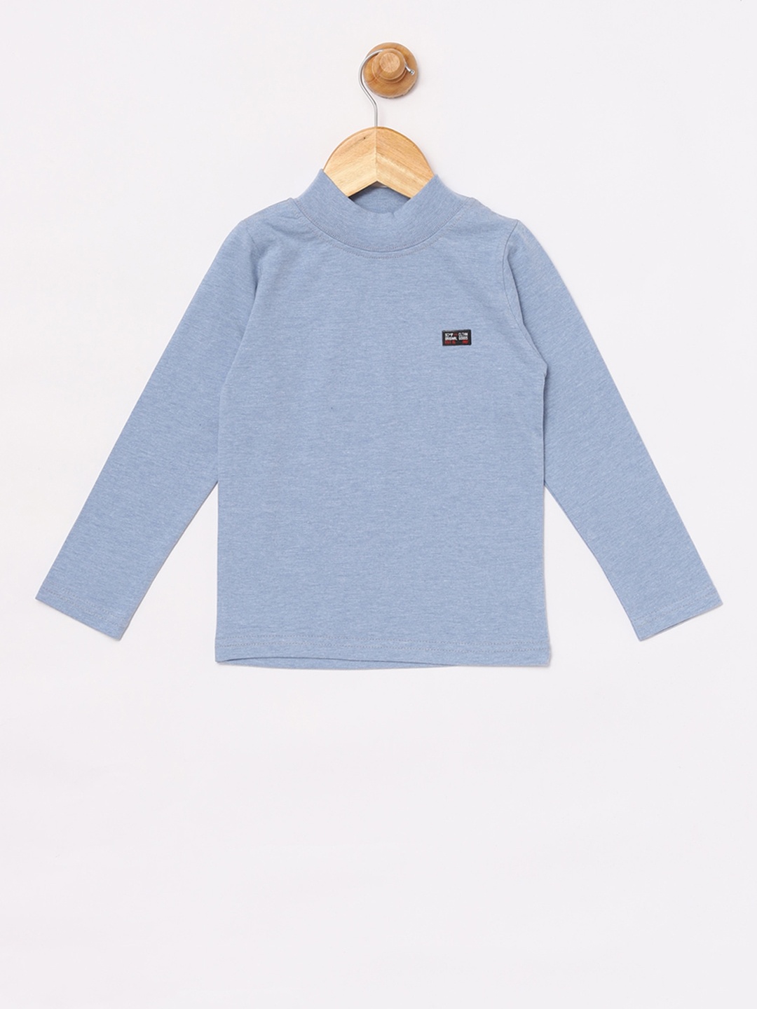 

SCAMPY Boys Blue Solid High Neck T-shirt