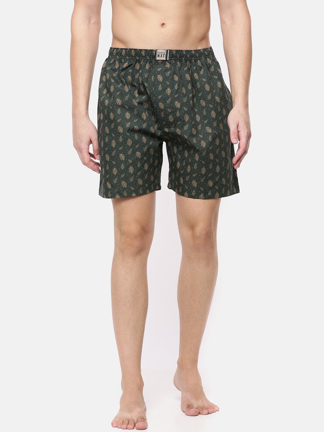 

Force NXT Men Printed Super Combed Cotton Boxers, Green
