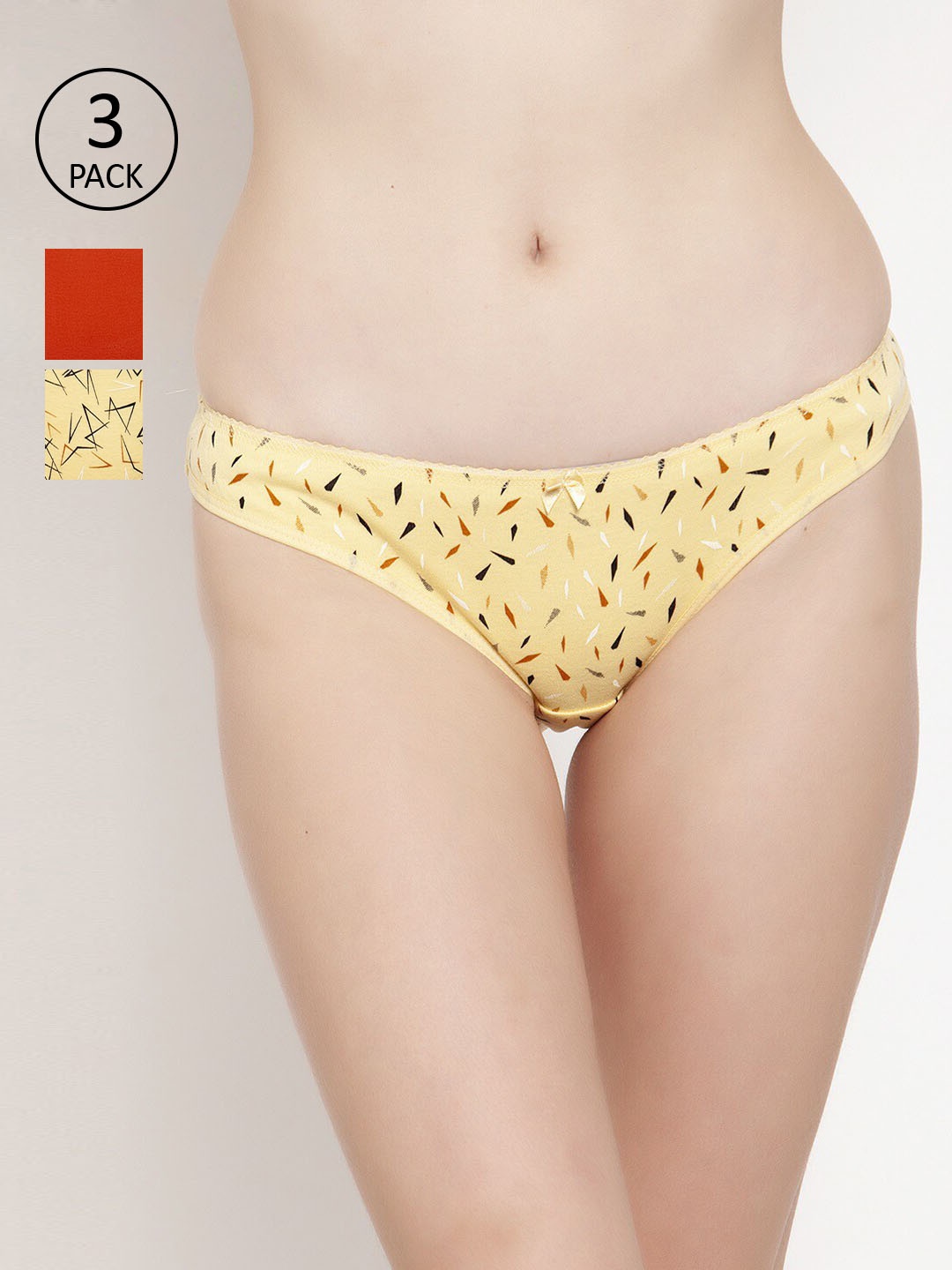 

Innocence Women Pack Of 2 Yellow & Orange Printed Bikini Briefs BBAPLIN90272_XS