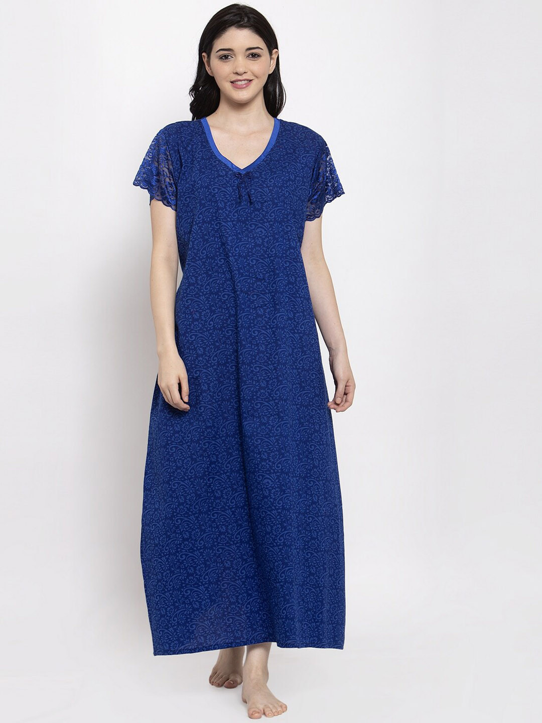 

Secret Wish Women Blue Printed Nightdress