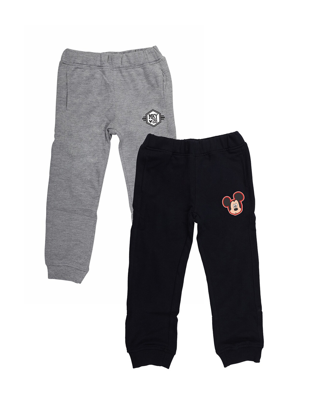 YK Disney Boys Pack of 2 Solid Joggers, Grey
