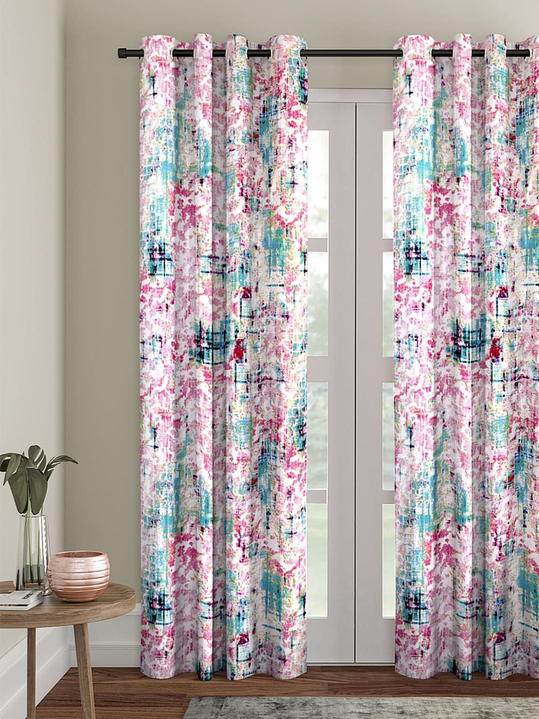 

eyda Pink Single Long Door Curtain