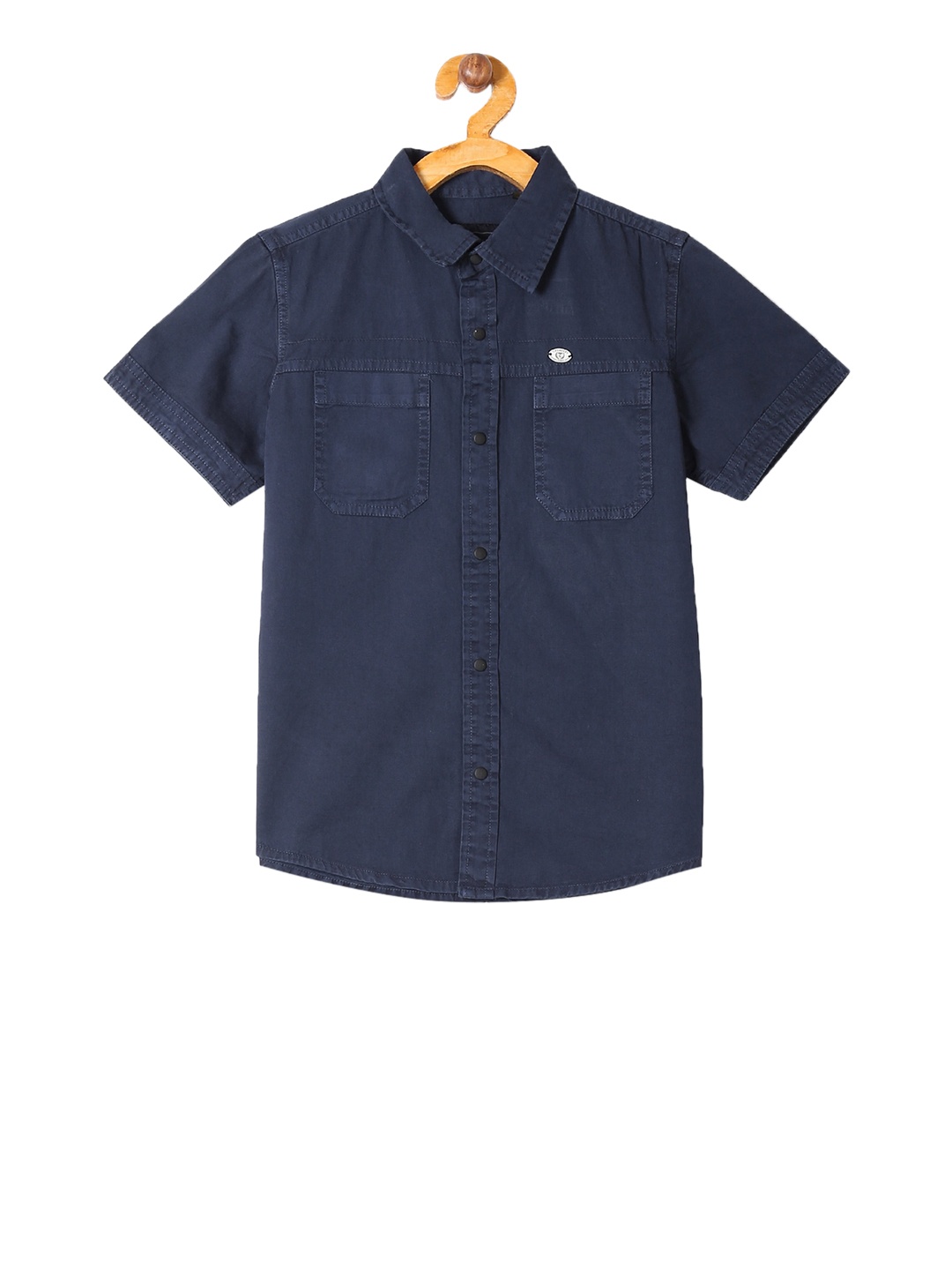 

Cherokee Boys Navy Blue Regular Fit Solid Casual Shirt