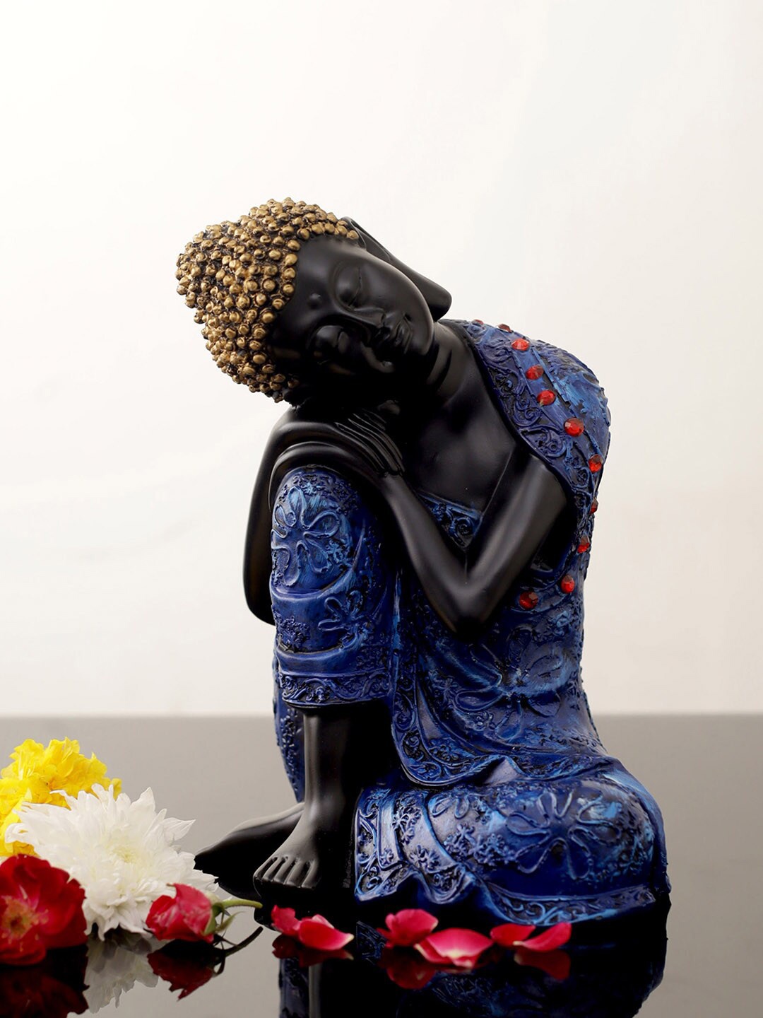 

TIED RIBBONS Black & Blue Polyresin Buddha Showpiece