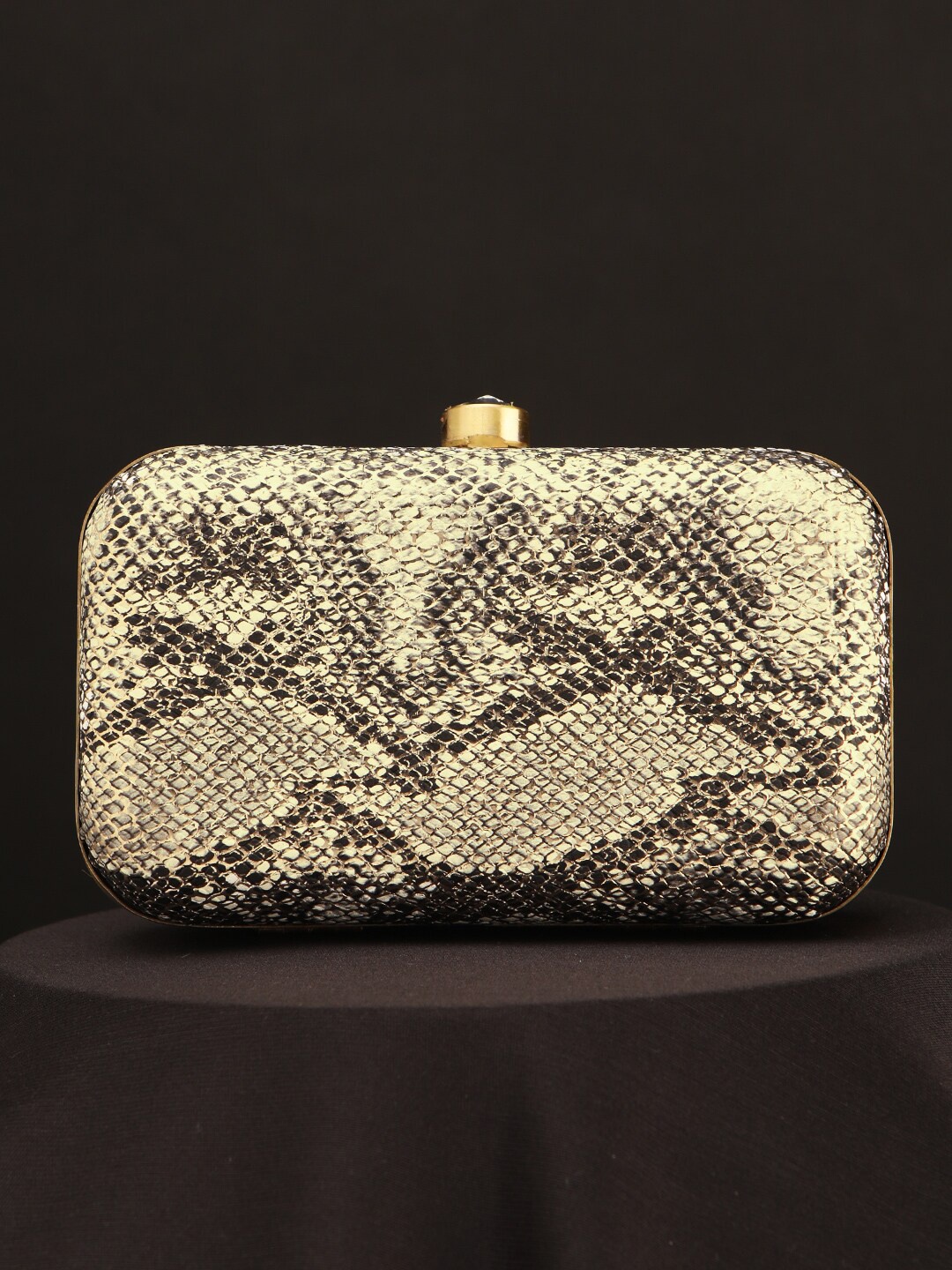 

STREET 9 Gold-Toned Textured Box Clutch