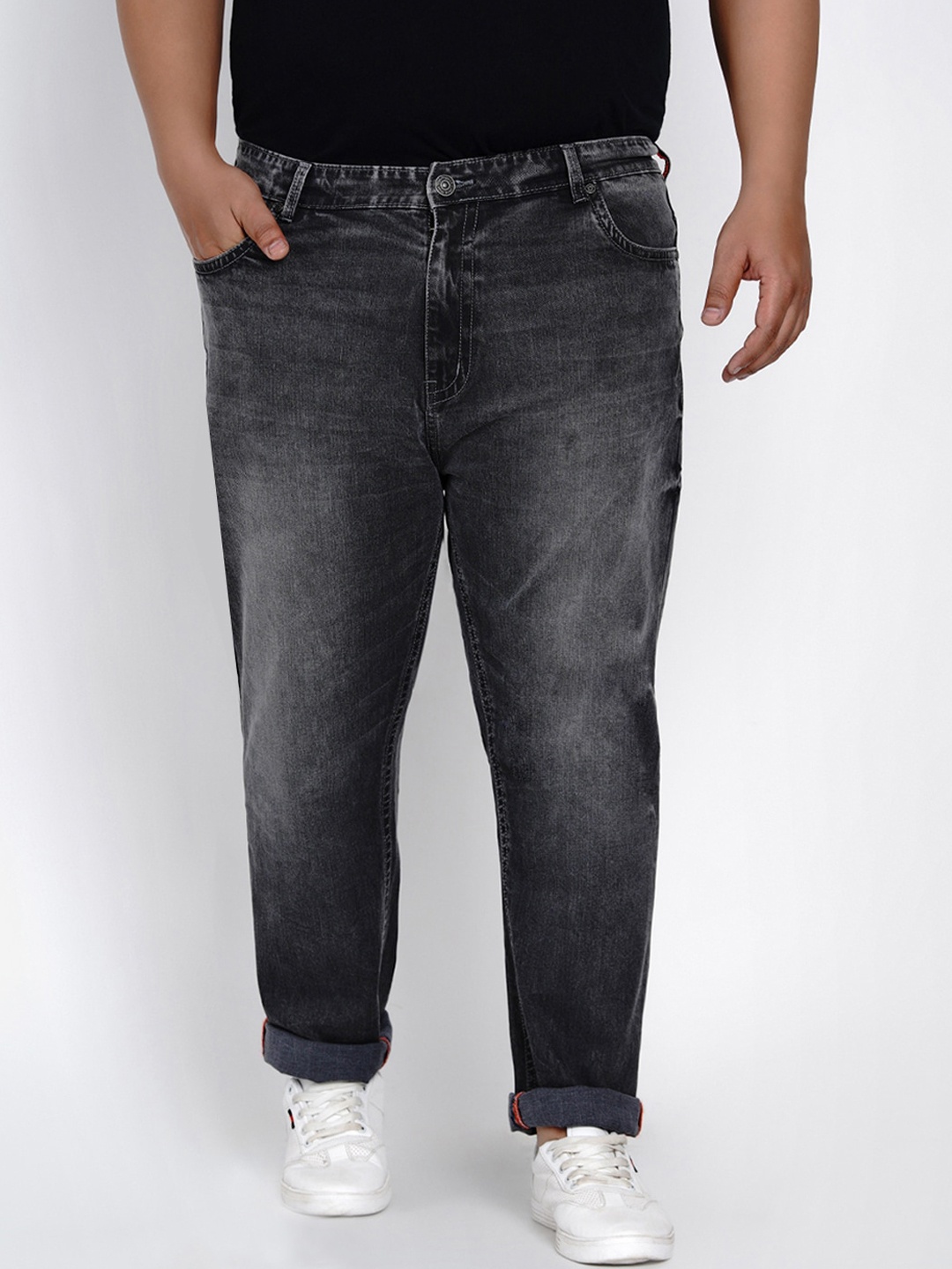 

John Pride Men Grey Regular Fit Mid-Rise Clean Look Stretchable Jeans