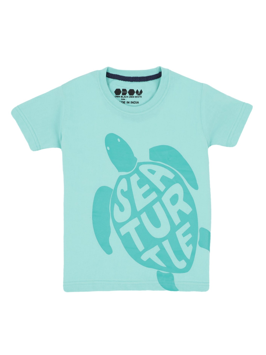 

OBOW Boys Blue Printed Round Neck T-shirt