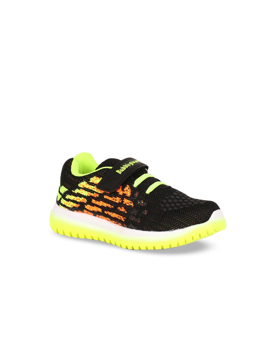 

Bubblegummers Boys Black & Fluorescent Green Sneakers