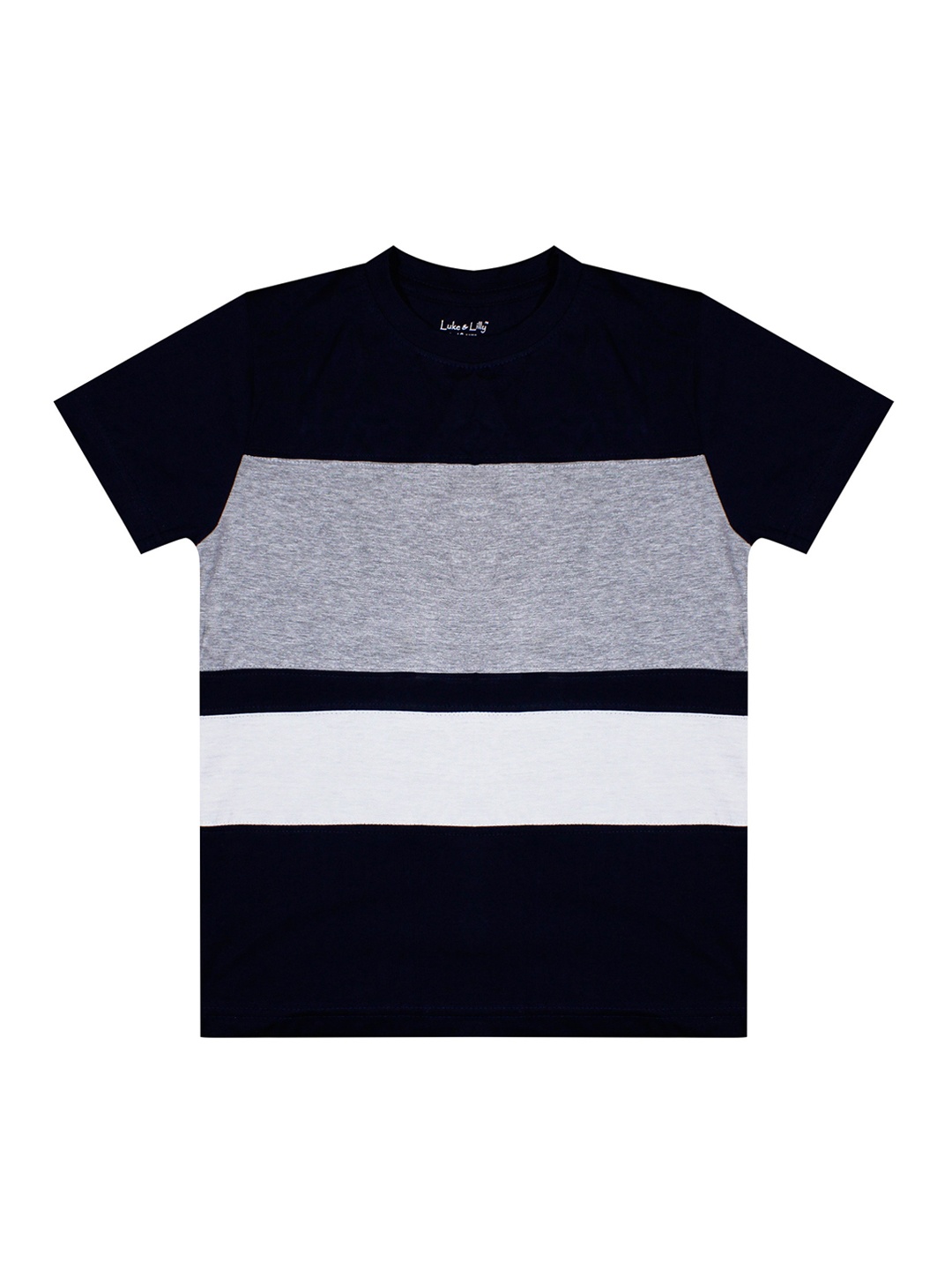

Luke & Lilly Boys Grey & Black Colourblocked V-Neck T-shirt