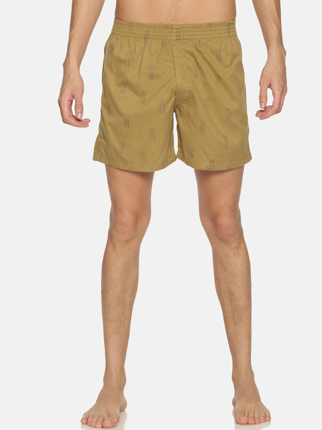 

IVOC Men Khaki-Coloured Printed Pure Cotton Boxers IOMBS02SC03L34-3978