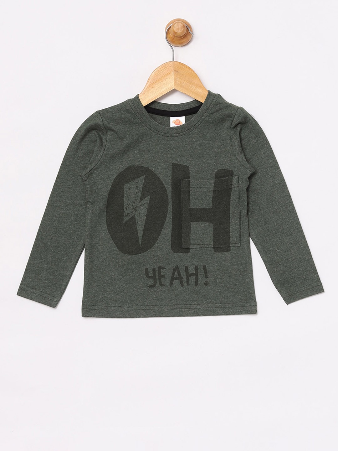 

SCAMPY Boys Green Printed Round Neck T-shirt