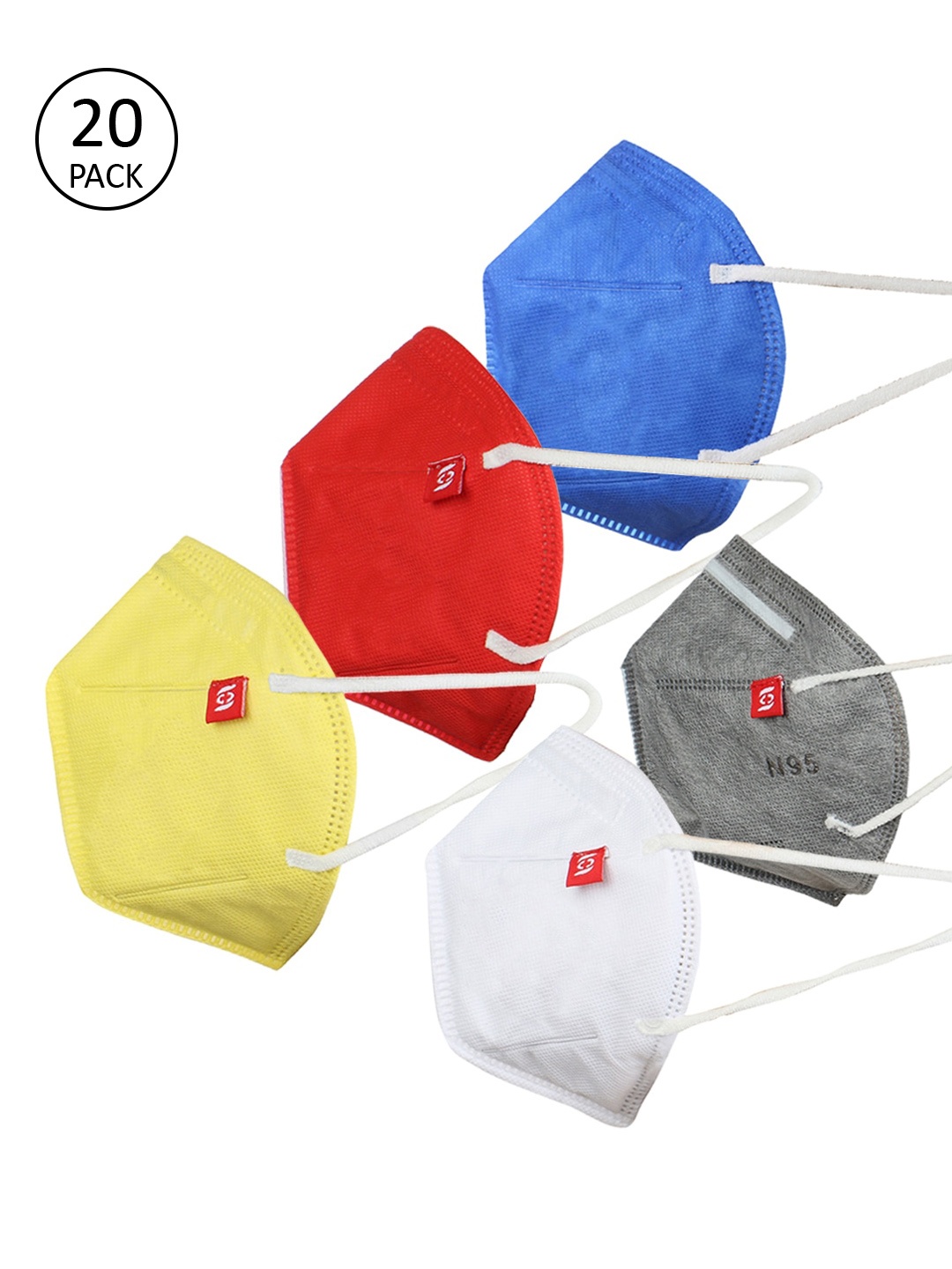 

Swiss Design Adults Pack Of 20 Assorted 5-Ply Anti-Pollution N95 Masks