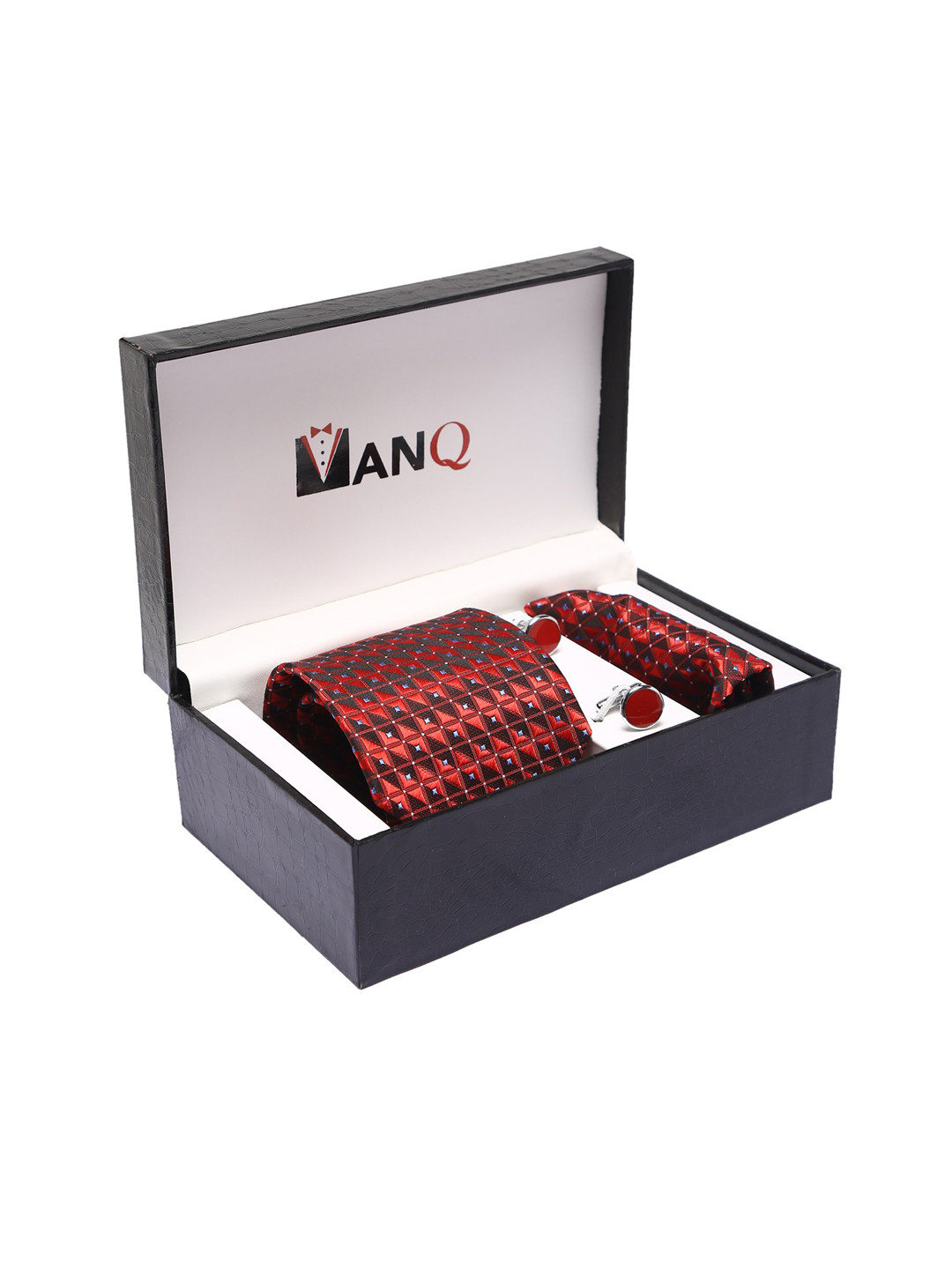 

MANQ Men Red & Black Printed Accessory Gift Set