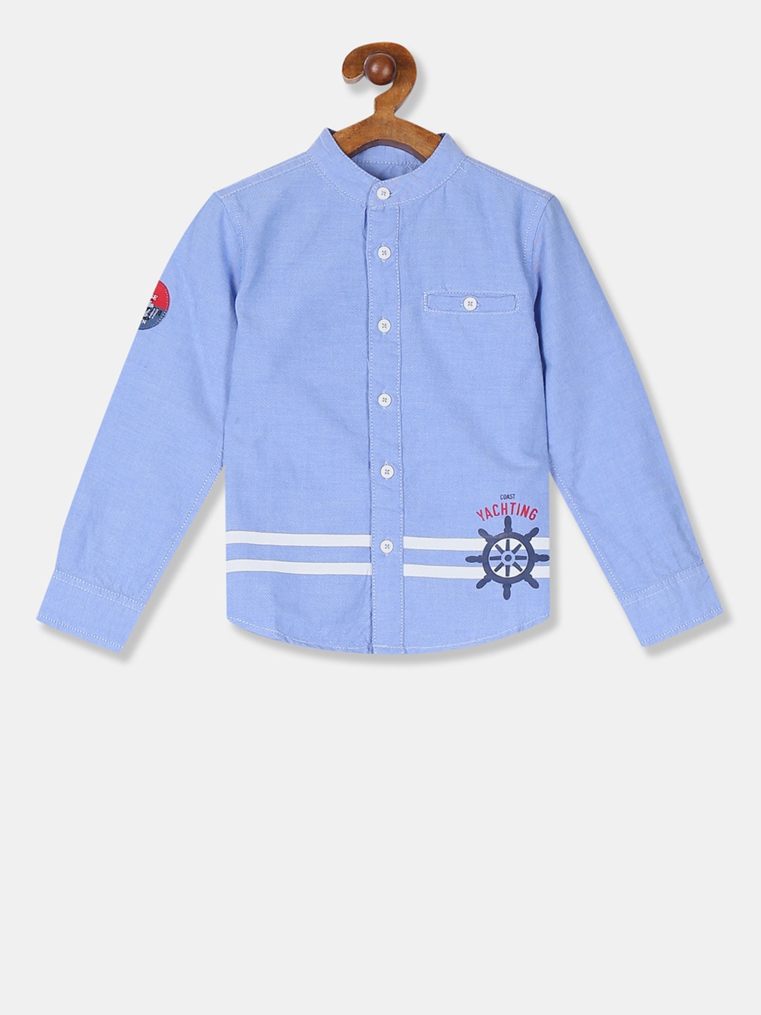 

Cherokee Boys Blue Regular Fit Solid Casual Shirt